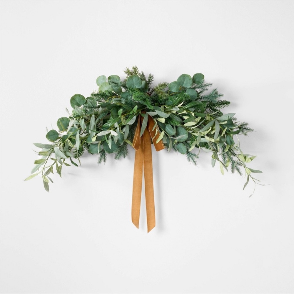 46" Olive & Pine Swag Christmas Wreath - Threshold designed with Studio McGee